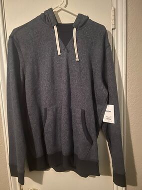 Sonoma Men's Heather Navy Hooded Crewneck Sweater